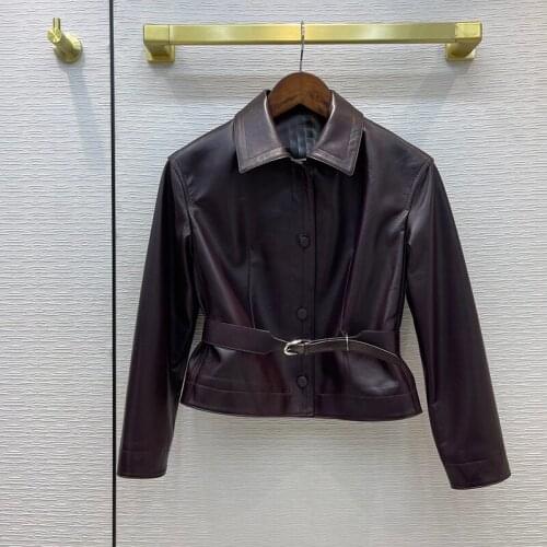 100% Leather Jacket Women 2021 Female Casual Solid Blazer Spring Autumn Formal Outerwear Coat