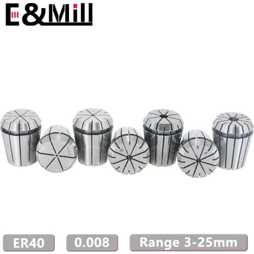 1PCS High Precision ER40 3~26mm 28/30/32mm 0.008 ER Spring Collet Chuck For CNC Milling Tool Holder Engraving Machine Lathe Mill