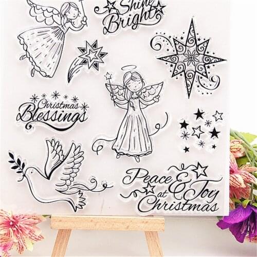 14x14cm Angel girl Transparent Clear Stamps Silicone Seals Roller Stamp DIY scrapbooking photo album/Card Making Easter