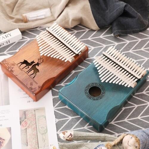 17 Key Kalimba African Solid Pine Mahogany Thumb Finger Piano Sanza Mbira Calimba Play with Guitar Wood Musical Instruments