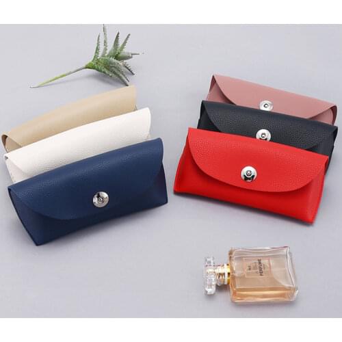 2021 New Fashion Leather Glasses Case Personalized Buckle Leather Sunglasses Case Trendy Sunglasses Case Glasses Bag