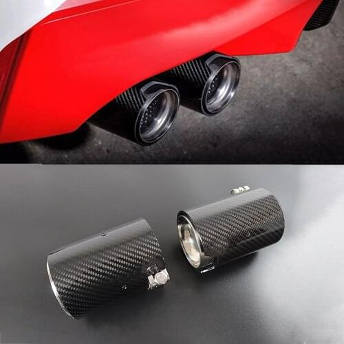 Car Exhaust System Muffler Tip Tail Pipes Pipe Cover Glossy Rear Carbon Fiber For BMW M2 F80 M3 F82 F83 M4 M5 F87 F90 M6