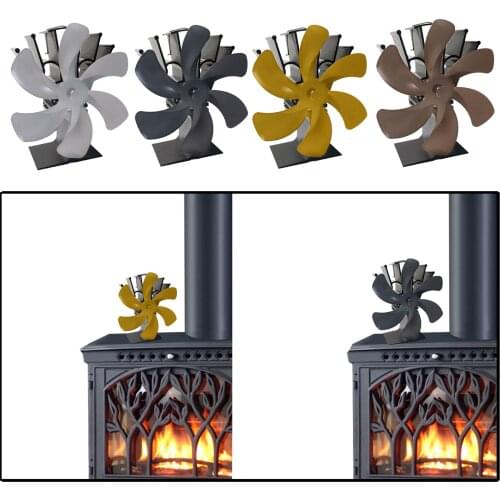 Large 6 Blade Heat Powered Wood Stove Eco Fan Ultra Quiet Fireplace Wood Burning Fan for Efficient Heat Distribution