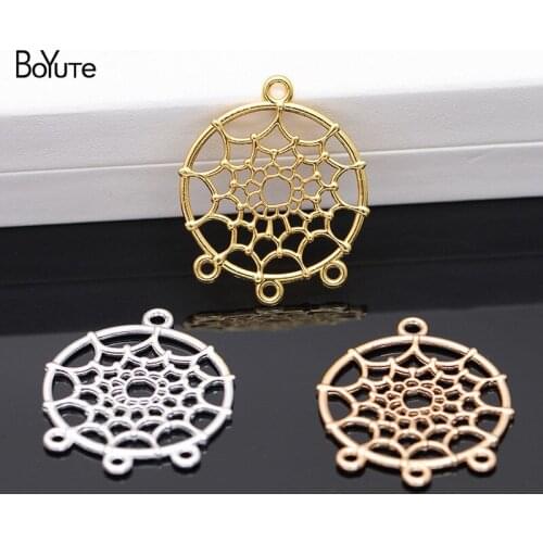 BoYuTe New Arrive (20 Pieces/Lot) 29MM Round Dreamcatcher Earrings Pendant with 4 Loops Diy Hand Made Jewelry Accessories