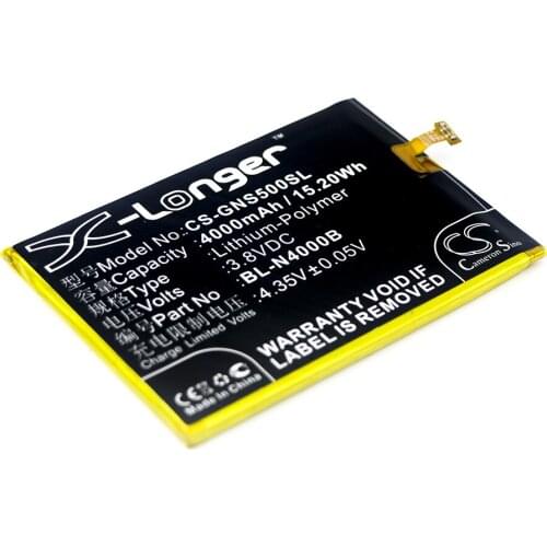 CS 4000mAh / 15.20Wh battery for GIONEE GN5005, GN5005 Steel 2 Dual SIM, GN5005 Steel 2 Dual SIM TD-LTE BL-N4000B