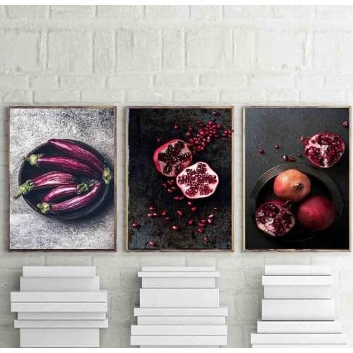 Pomegranate Kitchen Restaurant Canvas Painting Wall Art Poster Fruit Posters And Prints On Wall Pictures For Living Room