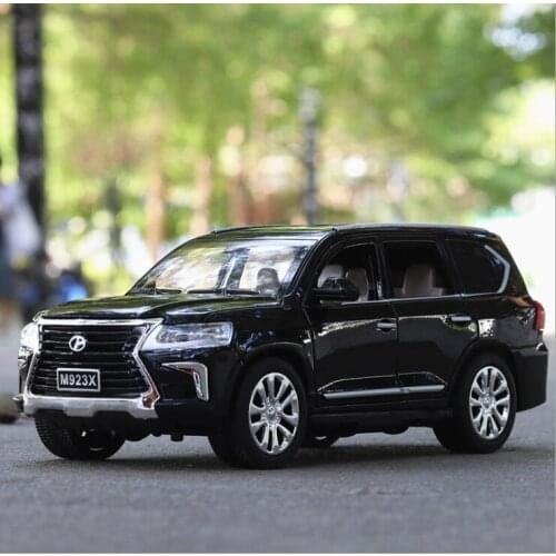 Lexus LX570 alloy car model SUV childrens toy car 6 open door 1:24 childrens birthday gift
