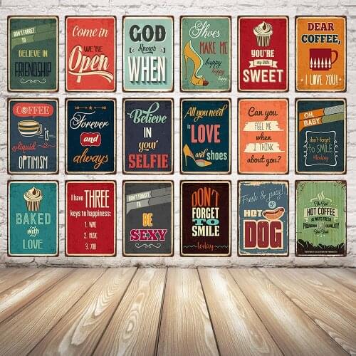 [ Kelly66 ] Come In Open Sweet Love Shoes Tin Vintage Metal Sign Poster Home Decor Bar Wall Claft Art Painting 20*30 CM Size Dy8
