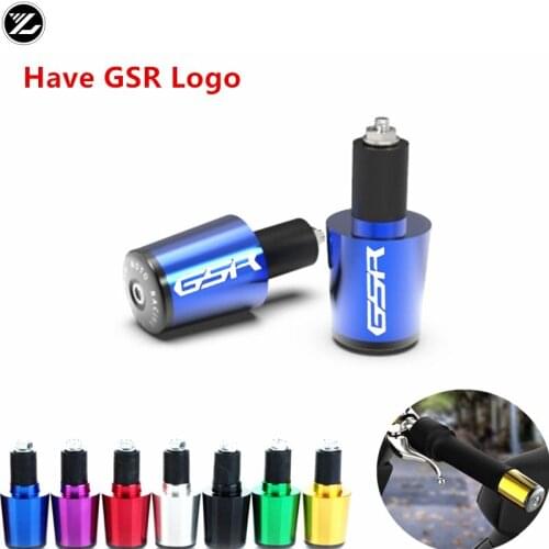 Motocycle CNC 22MM Handlebar Grips Handle Bar Cap End Plugs For SUZUKI GSR 750 600 400 LOGO GSR