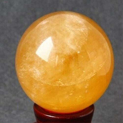 4-10cm Natural Citrine Calcite Quartz Crystal Sphere Ball Healing Gemston