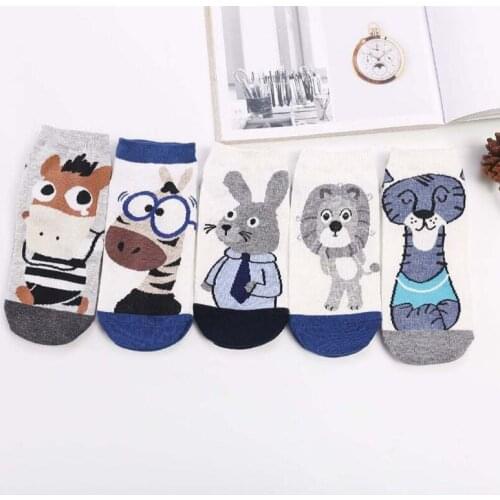 10pairs Lion/Zebra/Rabbit /Hippo Womens short socks spring summer autumn shallow mouth socks ladies cartoon animal boat socks