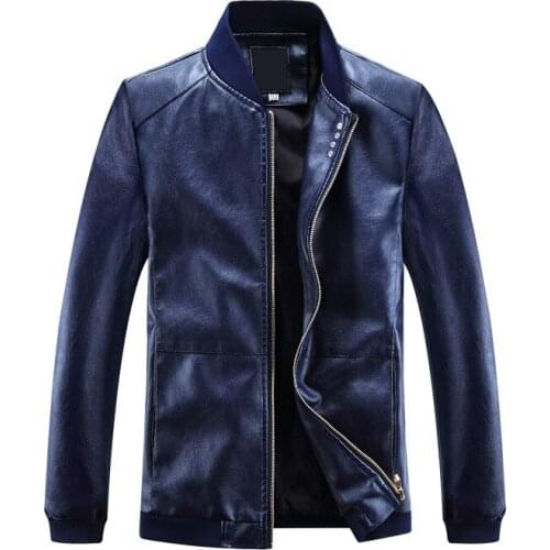 MRMT 2021 Brand New Mens Jackets Baseball Collar Overcoat for Male Youth Casual PU Leather Jacket Outer Wear Clothing Garment