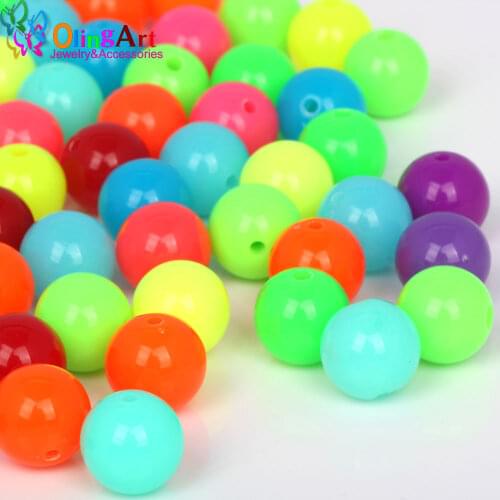 OlingArt 2019 NEW 6mm/12mm goody beads Mixed color acrylic beads environmental protection beaded DIY jewelry making suitable
