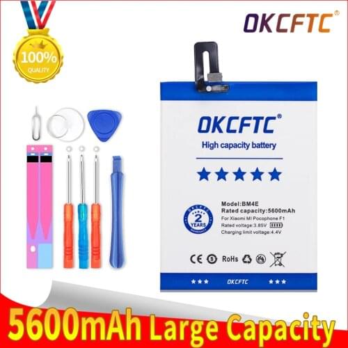 Original Replacement Battery BM4E For Xiaomi MI Pocophone F1 battery Authentic Phone Battery 5600mAh+Tool Kits+Stickers