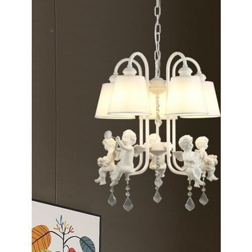 Pastoral Angel chandelier Nordic Korean fresh simple living room bedroom lamp girl childrens room restaurant Chandelier