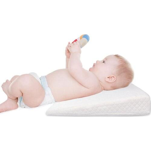 Newborn Baby Sleep Pillow Anti Baby Spit Milk Crib Cot Sleep Positioning Wedge Pillow Memory Foam Infant Nursing Pillow For Baby