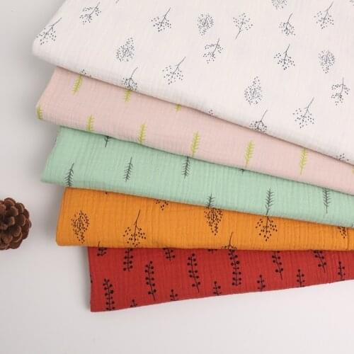 Skin-Friendly Soft Cotton Crepe Fabric 100% Pure Cotton Crepe Fabric Seersucker Material for Handmade Cloth DIY Blanket for Baby