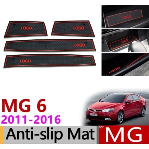 Anti-Slip Gate Slot Mat Rubber Coaster for MG 6 2011 2012 2013 2014 2015 2016 MG 6 GT Magnette Sedan Accessories Car Stickers