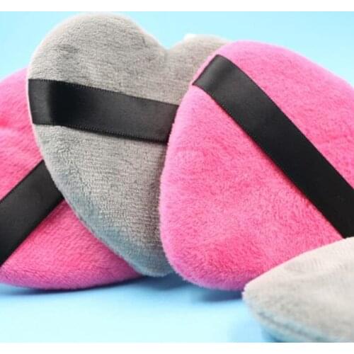 Makeup Puffs Cotton Powder Puff Concealer Foundation Cosmetic Tool in Love Shape with Strap for Women Girls