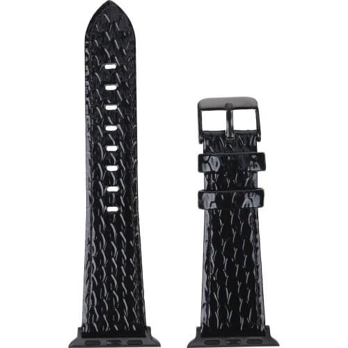 High Quality Strap for Apple Watch Series 6 5 4 3 2 1 SE Microfiber Snake Pattern Watchband for Iwatch PU Leather Modern Design