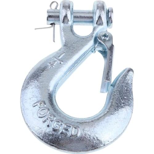 Driver Recovery 1/4 Clevis Slip Hook with Safety Latch Winch Hook