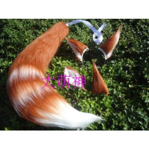 Japan Anime Spice and Wolf Holo Fox Holo Fox Kamisama Kiss Hajimemashita Tail Ear Custom Halloween Cosplay Prop