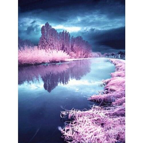 YIKEE diamond painting lake,cross stitch diamond,diamond mosaic paintings Y062