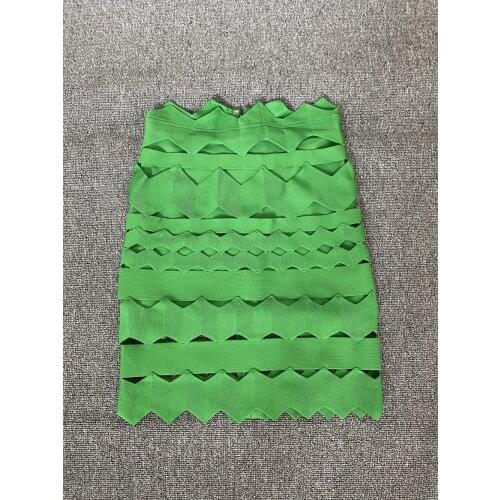 High Street Women Summer New Red Knee Length Jacquard Rayon Bandage Dress 2021 Celebrity Designer Fashion Pencil Skirt