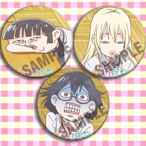 1pc Manga Asobi Asobase Hanako Honda Olivia Kasumi Nomura badges 58 mm Brooch Broche