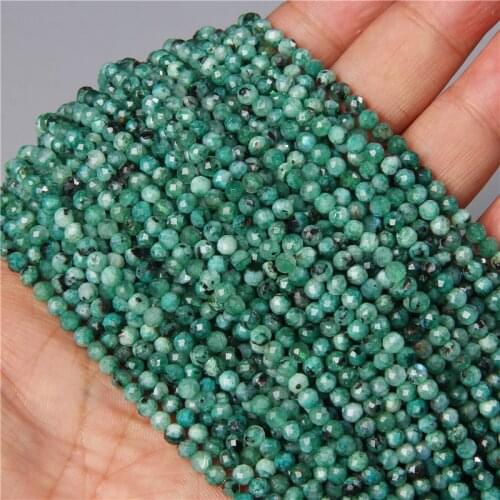 2/3/4MM Natural Faceted Australia Green Labradorite Quartz Crystal Stone Bead For Bracelet Necklace Jewelry Making 15'' Supplies