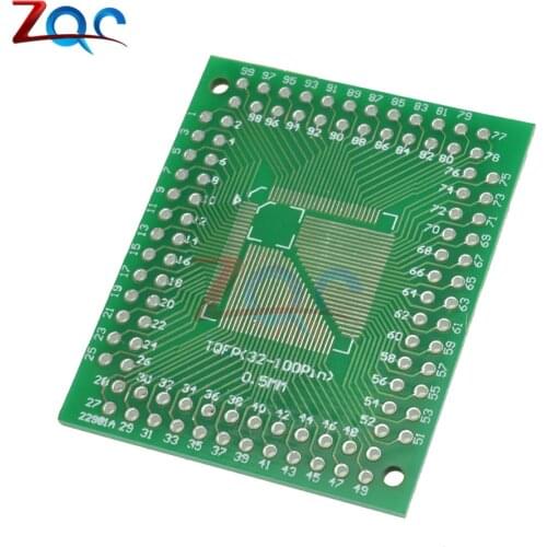 5pcs QFP TQFP LQFP FQFP 32 44 64 80 100 LQF SMD Turn to DIP Adapter Prototype PCB Board Converter Plate 0.5/0.8 mm