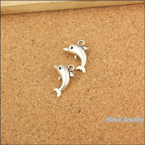 60 pcs Vintage Charms Dolphin Pendant Antique silver Fit Bracelets Necklace DIY Metal Jewelry Making 20077