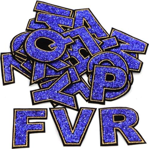 A-Z 26 English Sequined Alphabet Letter Mixed Iron On Patch For Clothing Name Diy Badge Sticker For Clothes Bag Pant Shoes