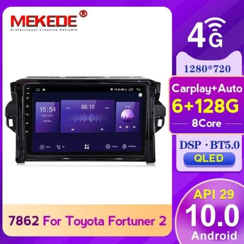 6G 128GB QLED screen Android10 GPS Car Radio Multimedia Video Player For Toyota Fortuner 2 2015-2020 with carplay DSP 4G BT5.0