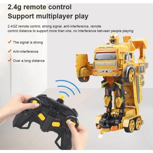 Deformation RC Truck 2.4G Remote Control Excavator Bulldozer Mixer Gesture Induction Voice Control Engineering Cars Xmas Gift