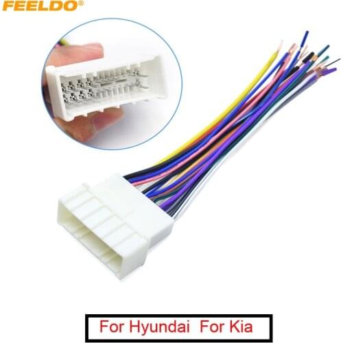 FEELDO 1Pc Car OEM Audio Stereo Wiring Harness Adapter For Hyundai/KIA(05~08)Install Aftermarket CD/DVD Stereo #AM1559