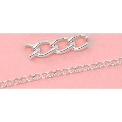 DoreenBeads 10M silver color Links-Opened Curb Chains 4x3mm (B10724)