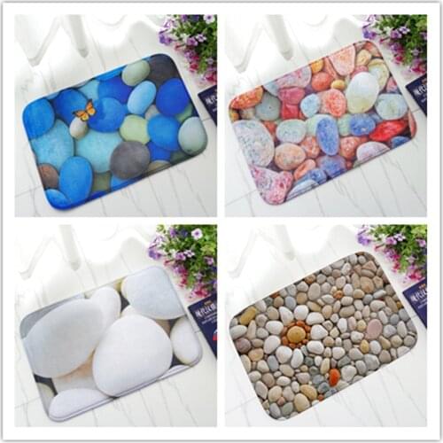 Creative Stone Printed Home Welcome Mats Door Mats For The Front Door Non-slip Bathroom Bath Mats Foot Pad Absorbent Kitchen Rug