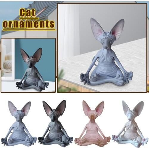 Creative Sphinx Cat Meditation Statue Home Decoration Personalized Sphinx Cat Action Figure Toys Animal Model Figure Doll 2021