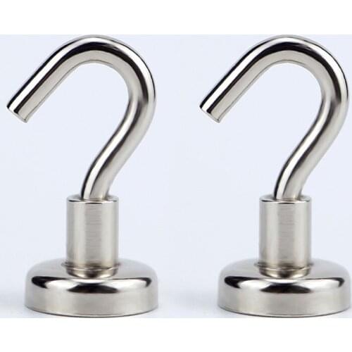 100Pcs/lot Magnetic Hooks Power Hook Magnet Holder Super Heavy Neodymium Rare Earth Suction For Cup Key lin2819