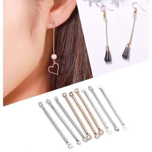50pcs 15-40 mm Double Cylinder Connecting Rod Metal Earrings Ear Clip Ear Hook DIY Handmade Ear Jewelry Making Craft Accessories