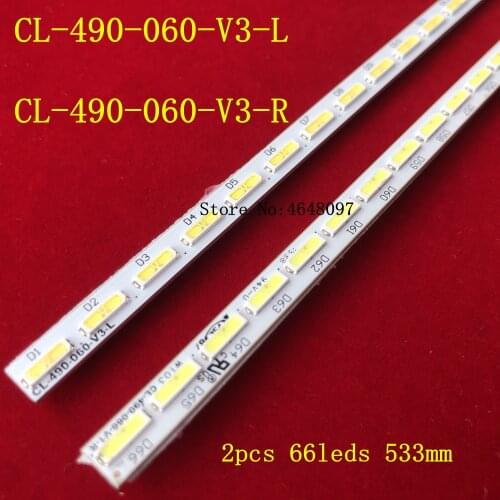New 1set=2pcs 533mm LED Backlight strip CL-490-060-V3-L CL-490-060-V3-R For TPT490U2-EQLSHA.G 49PUS7101/12