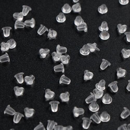 100 pieces / bag new cheap jewelry DIY earrings jewelry accessories bullet plastic ear connection lock back