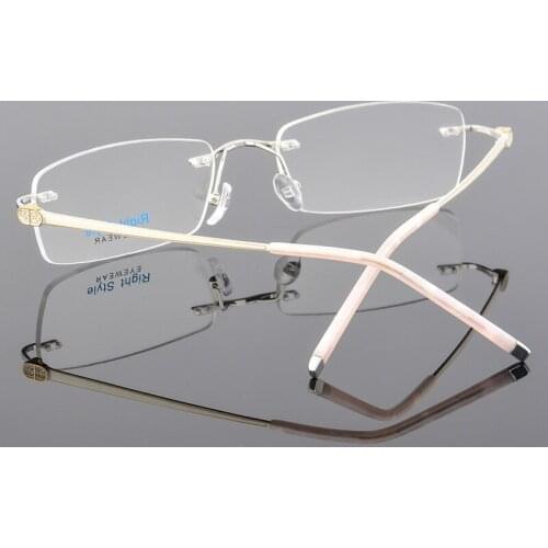 Pure Titanium Glasses Frames Men Rimless Eyeglasses Mens Eyewear Prescription Titanium Alloy Frame Female Myopia Glasses Unisex