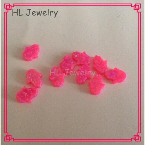 Aliexpress Wholesale 100PCS/Lot 8*10MM Op55 Monisa PinK Color Opal Hamsa Hand Pendant