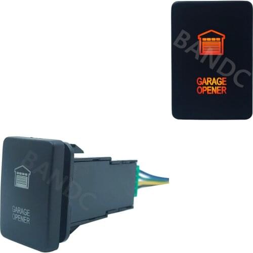 Orange Led Light GARAGE OPENER On Off Momentary Push Button Switch with Wiring Connector for Toyota Landcruiser 200 Series, 3Amp