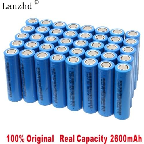 40PCS 18650 Rechargeable battery 18650 lithium 3.7V ICR18650 2600mAh Li lon Batteries Li-lon 26F Rechargeable 2020 NEW Battery