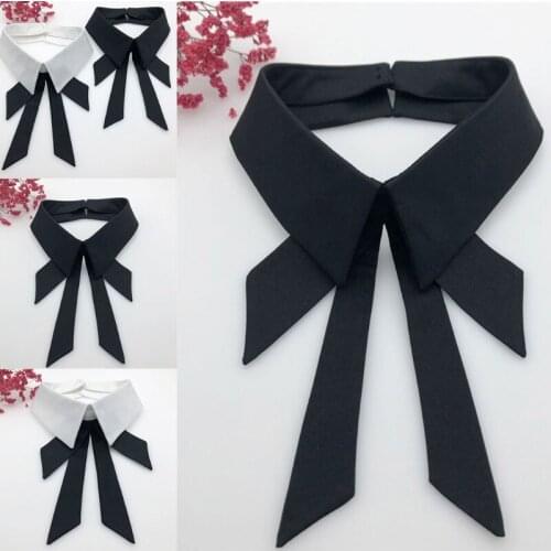 Women Girls Fake Collar Detachable Lapel Blouse Neck Bow Tie False Collar Choker Decorative for Female Clothes
