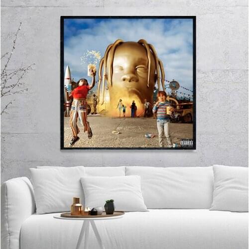 Posters and Prints Travis Scott Astroworld 2018 Rap Music Album Cover Art Poster Canvas Painting Home Decor