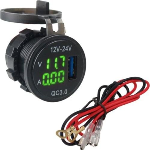 QC 3.0 USB Charger Plug Power Charger LED Universal Digital Display 5V 3A For Car Boat Motorcycle Car Accessories